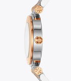 Buy Shop Tory Burch Classic T White Dial Two Tone Steel Strap Watch for Women - TBW9011 USA Online