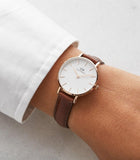 Buy Shop Daniel Wellington Classic Petite St Mawes White Dial Brown Leather Strap Watch For Women - DW00100231 USA Online