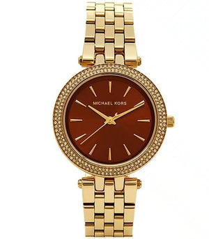 Buy Shop Michael Kors Darci Amber Dial Gold Steel Strap Watch for Women - MK3408 USA Online
