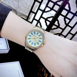 Buy Shop Michael Kors Mini Pilot Quartz Gold Dial Gold Steel Strap Watch For Women - MK7366 USA Online