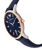 Buy Shop Emporio Armani Renato Analog Blue Dial Black Leather Strap Watch For Men - AR2506 USA Online