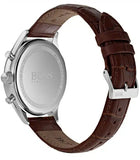Buy Shop Hugo Boss Ambassador Chronograph Silver Dial Brown Leather Strap Watch For Men - HB1513195 USA Online