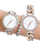 Buy Shop Michael Kors Catelyn Quartz Silver Dial Two Tone Steel Strap Watch For Women - MK4634 USA Online