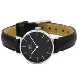 Buy Shop Daniel Wellington Classic Petite Sheffield Black Dial Black Leather Strap Watch For Women - DW00100236 USA Online