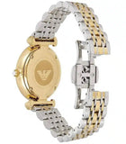 Buy Shop Emporio Armani Gianni T Bar Analog White Dial Two Tone Steel Strap Watch For Women - AR2076 USA Online
