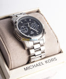 Michael Kors Hunger Stop 100 Series Navy Blue Dial Silver Steel Strap Watch for Women - MK5814