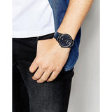Buy Shop Emporio Armani Renato Blue Dial Blue Leather Strap Watch For Men - AR2479 USA Online