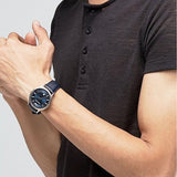 Buy Shop Emporio Armani Renato Analog Blue Dial Black Leather Strap Watch For Men - AR2506 USA Online