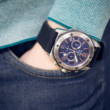 Buy Shop Bulova Marine Star Chronograph Black Dial Black Rubber Strap Watch for Men - 98B127 USA Online