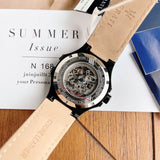 Buy Shop Maserati Automatic Skeleton Black Dial Black Leather Strap Watch For Men - R8821108021 USA Online