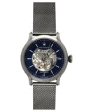 Buy Shop Maserati Epoca Automatic Skeleton Blue Dial Mesh Bracelet Watch For Men - R8823118002 USA Online