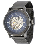 Buy Shop Maserati Epoca Automatic Skeleton Blue Dial Mesh Bracelet Watch For Men - R8823118002 USA Online