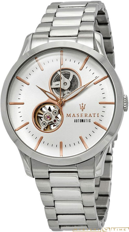 Buy Shop Maserati Tradizione Automatic White Dial Stainless Steel Watch For Men - R8823125001 USA Online