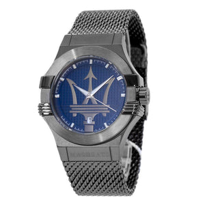 Buy Shop Maserati Potenza Quartz Blue Dial Grey Mesh Bracelet Watch For Men - R8853108005 USA Online