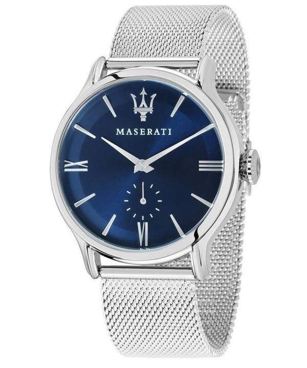 Buy Shop Maserati Epoca Blue Dial Silver Mesh Bracelet Watch For Men - R8853118006 USA Online