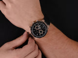 Buy Shop Maserati Stile Black Matte Dial Black Leather Strap Watch For Men - R8871642001 USA Online