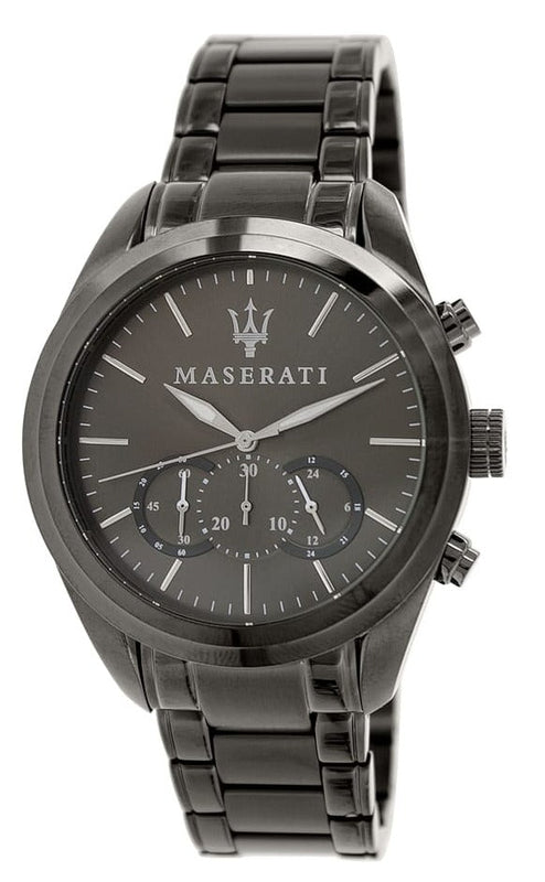 Buy Shop Maserati Traguardo Gun Metal Dial Grey Steel Strap Watch For Men - R8873612002 USA Online