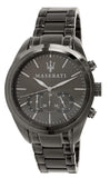 Maserati Traguardo Gun Metal Dial Grey Steel Strap Watch For Men - R8873612002