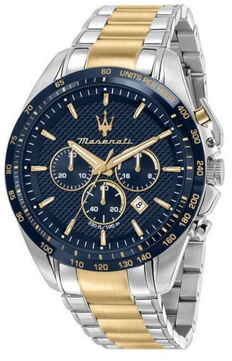 Buy Shop Maserati Traguardo Chronograph Limited Edition Blue Dial Two Tone Steel Strap Watch For Men - R8873612046 USA Online