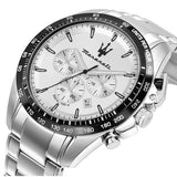Buy Shop Maserati Traguardo Chronograph Silver Dial Silver Steel Strap Watch For Men - R8873612049 USA Online