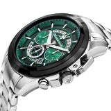 Buy Shop Maserati Traguardo Chronograph Green Dial Silver Steel Strap Watch For Men - R8873612060 USA Online