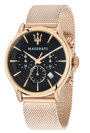 Buy Shop Maserati Epoca Black Dial Gold Mesh Bracelet Watch For Men - R8873618005 USA Online