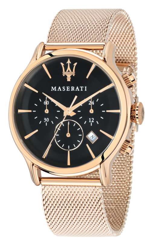Buy Shop Maserati Epoca Black Dial Gold Mesh Bracelet Watch For Men - R8873618005 USA Online