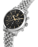 Buy Shop Maserati Epoca Chronograph Black Dial Silver Steel Strap Watch For Men - R8873618017 USA Online