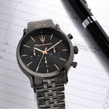 Buy Shop Maserati Epoca Limited Edition Chronograph Black Dial Black Steel Strap Watch For Men - R8873618019 USA Online