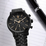 Buy Shop Maserati Epoca Chronograph Limited Edition Black Dial Black Steel Strap Watch For Men - R8873618020 USA Online