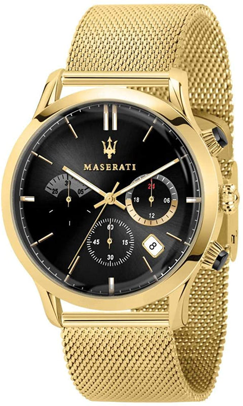 Buy Shop Maserati Ricordo Chronograph Black Dial Stainless Steel Mesh Bracelet Watch For Men - R8873633003 USA Online