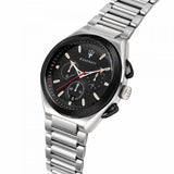 Maserati Triconic Chronograph Black Dial Silver Steel Strap Watch For Men - R8873639002