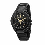 Buy Shop Maserati Stile Chronograph Black Dial Black Steel Strap Watch For Men - R8873642005 USA Online