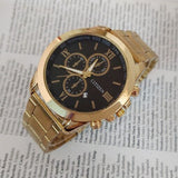Buy Shop Guess Optic Multifunction Black Dial Gold Steel Strap Watch for Men - W0193G1 USA Online