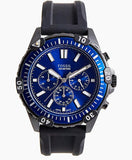 Buy Shop Fossil Garrett Chronograph Blue Dial Black Rubber Strap Watch for Men - FS5695 USA Online