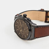 Buy Shop Fossil Everett Chronograph Black Dial Brown Leather Strap Watch for Men - FS5798 USA Online