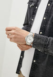 Buy Shop Fossil Bannon Multifunction Chronograph Silver Dial Silver Steel Strap Watch for Men - BQ2490 USA Online