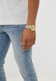Buy Shop Fossil Everett Chronograph Gold Dial Two Tone Steel Strap Watch for Men - FS5796 USA Online