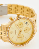 Buy Shop Fossil Neutra Chronograph Gold Dial Gold Steel Strap Watch for Women - ES5219 USA Online