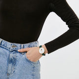 Buy Shop Fossil Jacqueline Multifunction Moonphase Mother of Pearl White Dial Green Leather Strap Watch for Women - ES5244 USA Online