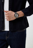 Buy Shop Fossil Inscription Multifunction Silver Dial Grey Steel Strap Watch for Men - BQ2657 USA Online