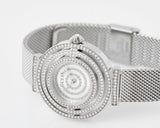 Guess Dream Crystals Silver Dial Silver Mesh Strap Watch For Women - GW0550L1