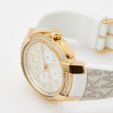 Buy Shop Michael Kors Sydney Quartz White Dial White Leather Strap Watch For Women - MK7221 USA Online