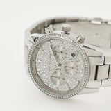 Buy Shop Michael Kors Ritz Chronograph Crystals Silver Dial Silver Steel Strap Watch For Women - MK7301 USA Online