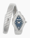Buy Shop Just Cavalli Ferocious Blue Dial Silver Steel Strap Watch for Women - JC1L306M0015 USA Online