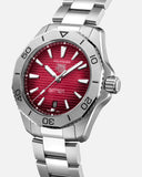 Buy Shop Tag Heuer Aquaracer Professional 200 Automatic Red Dial Silver Steel Strap Watch for Men - WBP2114.BA0627 USA Online