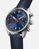 Buy Shop Tag Heuer Carrera Chronograph Blue Dial Blue Leather Strap Watch for Men - CBN201D.FC6543 USA Online