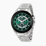 Buy Shop Maserati Traguardo Chronograph Green Dial Silver Steel Strap Watch For Men - R8873612060 USA Online