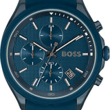 Hugo Boss Velocity Chronograph Blue Dial Blue Rubber Strap Watch For Men - 1514061