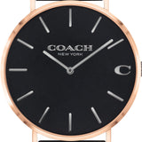 Coach Charles Black Ion Dial Black Mesh Bracelet Watch for Men - 14602470